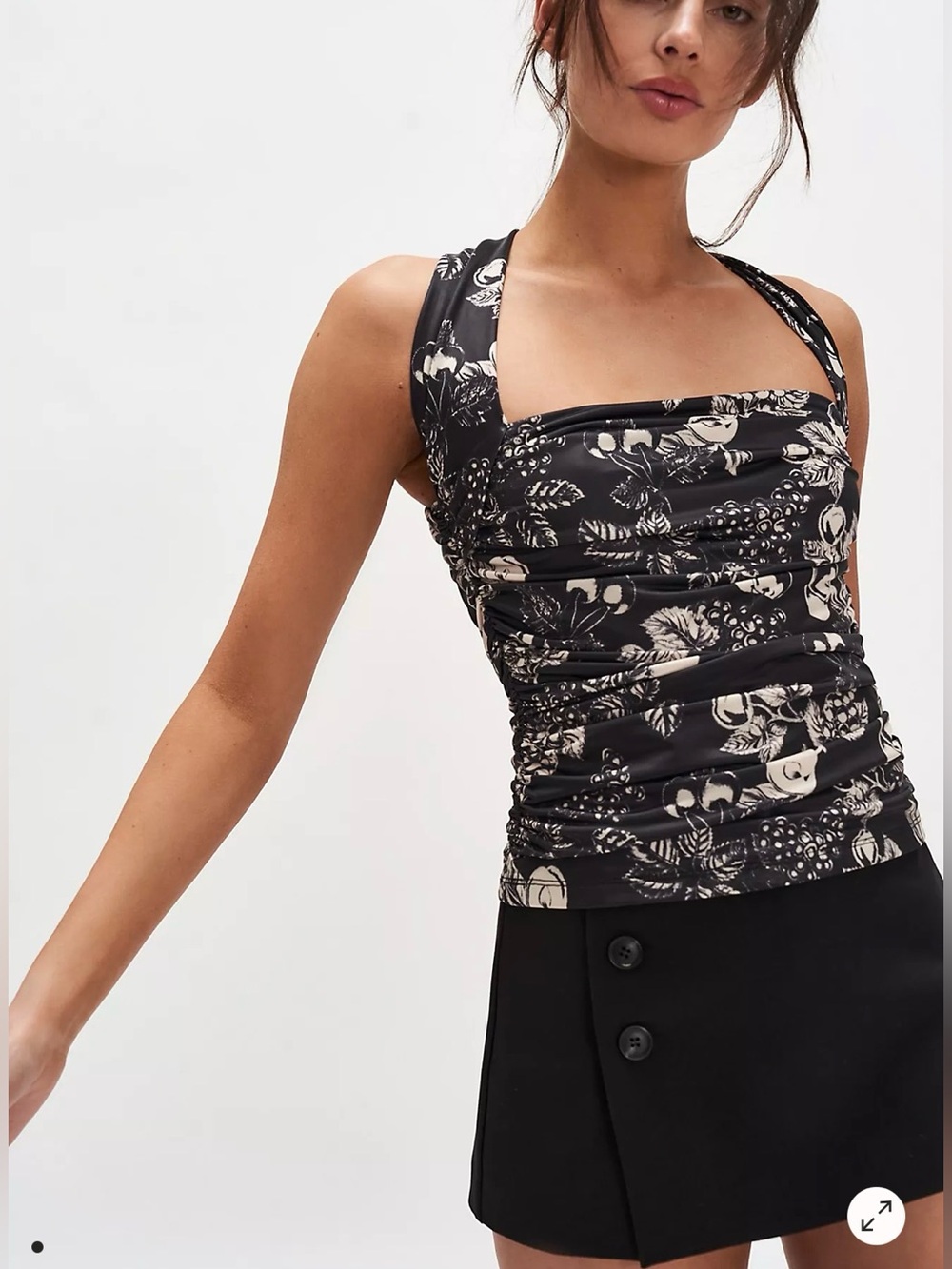 Free People Tommie Knit Top Square Neck Cross Back Small